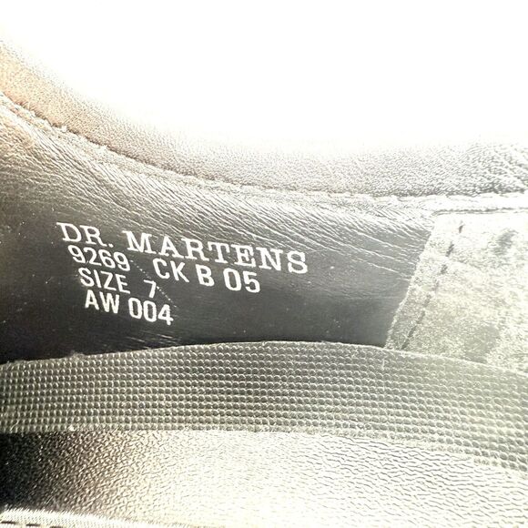 Vtg Dr Martens Shoe Women UK7 US9 Leather Loafer Platform Slip Low Top Y2K 9269